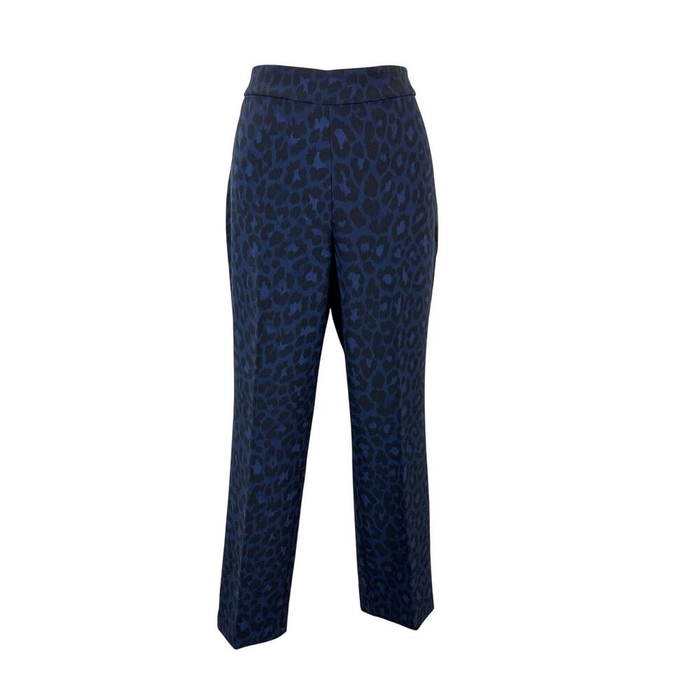 Kate Spade Leopard Pant High Rise Ankle Black/Blue Multi 8 NWT